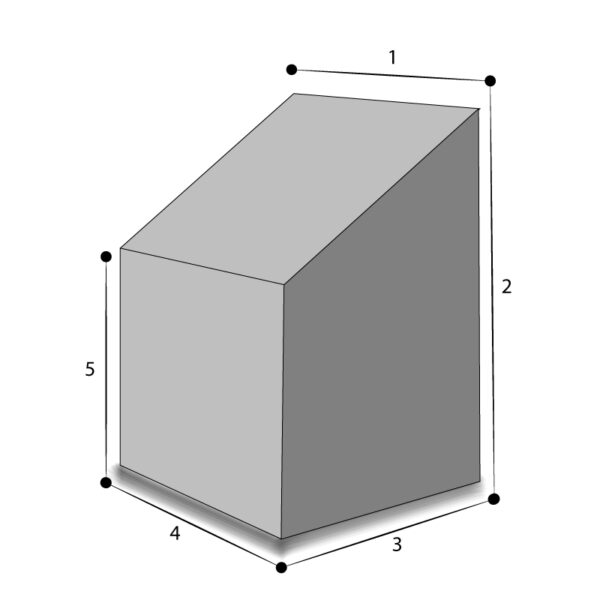 Housse sur mesure rectangulaire 1 pan incliné