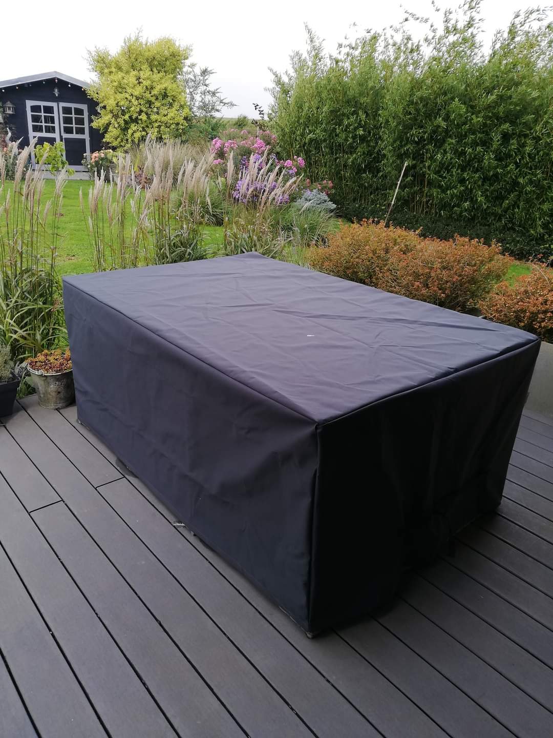 Housse de protection grise 200x150 cm pour salon de jardin