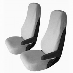 Housses De Siège Universelles Pour Camping-car - En Lin Beige - Compatibles Airbag - Kit Avant Complet (dossier + Siège + Appuie-tête)