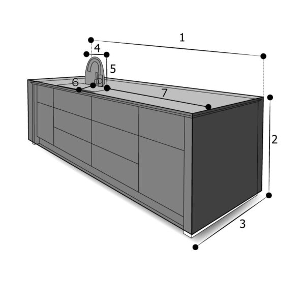Houuse sur mesure rectangulaire avec poche robinet