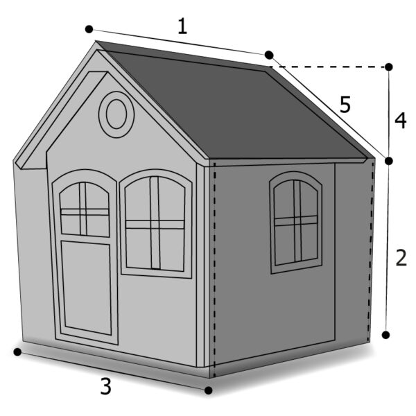 Housse sur mesure rectangulaire avec toit double pente