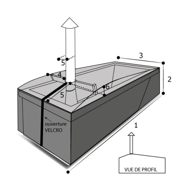 Housse de spa rectangulaire avec Poele intégré