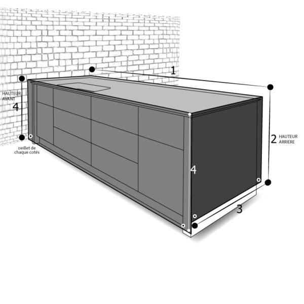housse de bar mural sur un coté