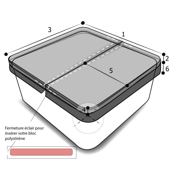 Housse sur mesure pour capot de SPA avec jupe