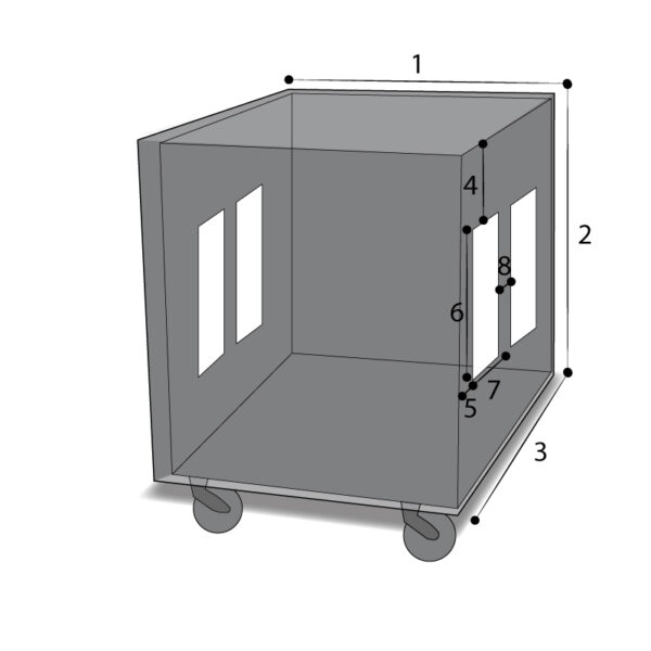 Housse sur mesure rectangulaire avec 4 ouvertures latérales pour poignées