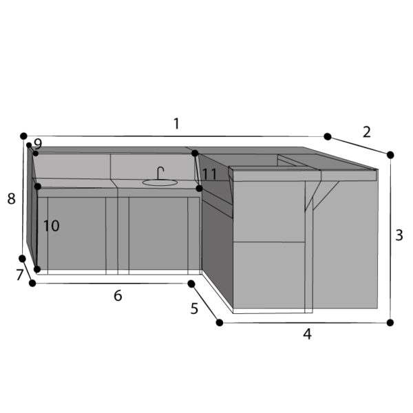 Housse sur mesure cuisine extérieure avec un comptoir