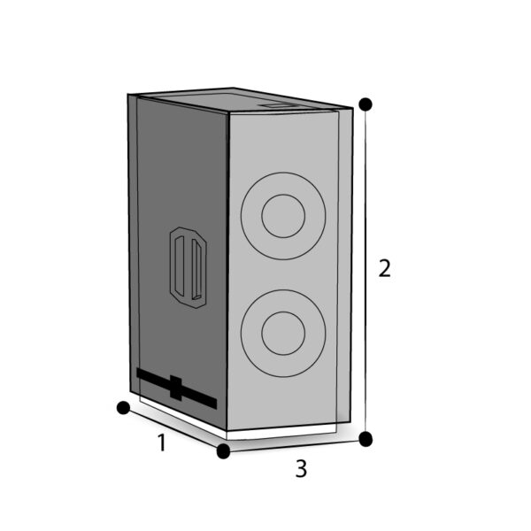 housse sur mesure pour enceinte rectangulaire