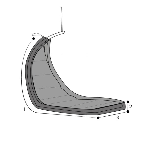 Housse sur mesure pour chaise longue suspendues avec cordon de sérrage