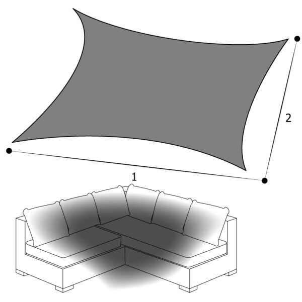 Voile d'ombrage rectangulaire