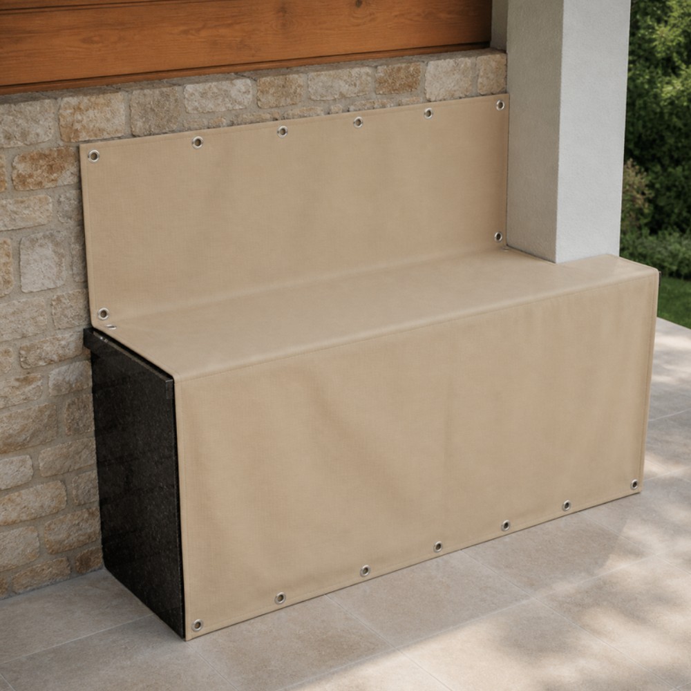 Housse sur mesure de cuisine murale sans côtés en Condura UV 280 g beige